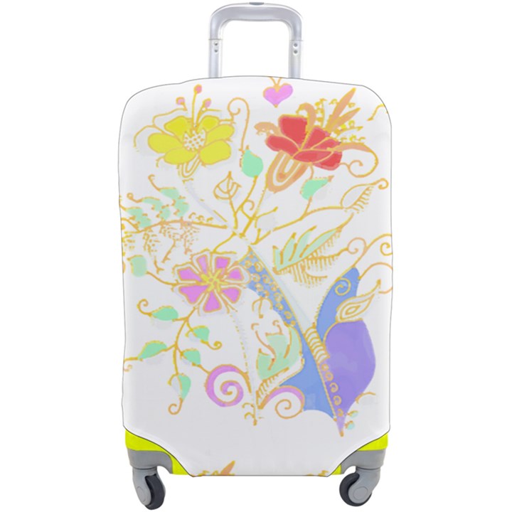 Flowers Art T- Shirtflowers T- Shirt Luggage Cover (Large)