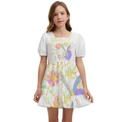 Flowers Art T- Shirtflowers T- Shirt Kids  Short Sleeve Dolly Dress by EnriqueJohnson