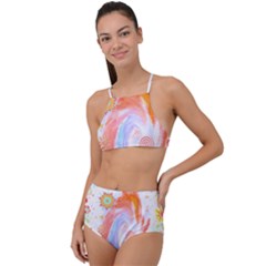 Flowers Blooming T- Shirt Coming Through  T- Shirt Halter Tankini Set by EnriqueJohnson