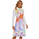 Flowers Blooming T- Shirt Coming Through  T- Shirt Long Sleeve Shirt Collar A-Line Dress View3