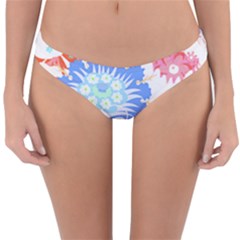 Flowers Illustration T- Shirt Sunshine Blossoms Reversible Hipster Bikini Bottoms by EnriqueJohnson