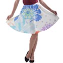 Flowers Illustration T- Shirt Sunshine Blossoms A-line Skater Skirt View1