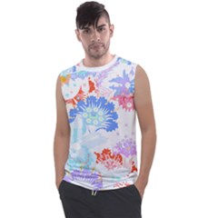 Flowers Illustration T- Shirt Sunshine Blossoms Men s Regular Tank Top by EnriqueJohnson