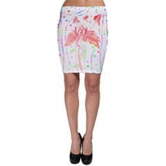 Flowers Illustration T- Shirtflowers T- Shirt (4) Bodycon Skirt by EnriqueJohnson