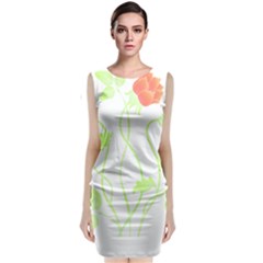 Flowers Illustration T- Shirtflowers T- Shirt (7) Sleeveless Velvet Midi Dress