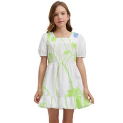 Flowers Illustration T- Shirtflowers T- Shirt (7) Kids  Short Sleeve Dolly Dress