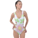 Flowers Illustration T- Shirtflowers T- Shirt (8) Side Cut Out Swimsuit View1