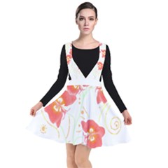 Flowers Illustration T- Shirtflowers T- Shirt Plunge Pinafore Dress