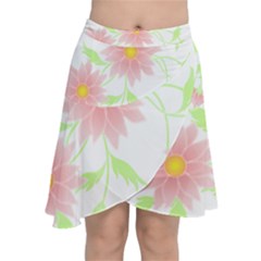 Flowers Lover T- Shirtflowers T- Shirt (5) Chiffon Wrap Front Skirt