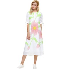 Flowers Lover T- Shirtflowers T- Shirt (5) Bow Sleeve Chiffon Midi Dress by EnriqueJohnson