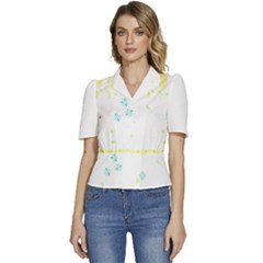 Flowers Lover T- Shirtflowers T- Shirt (10) Puffed Short Sleeve Button Up Jacket