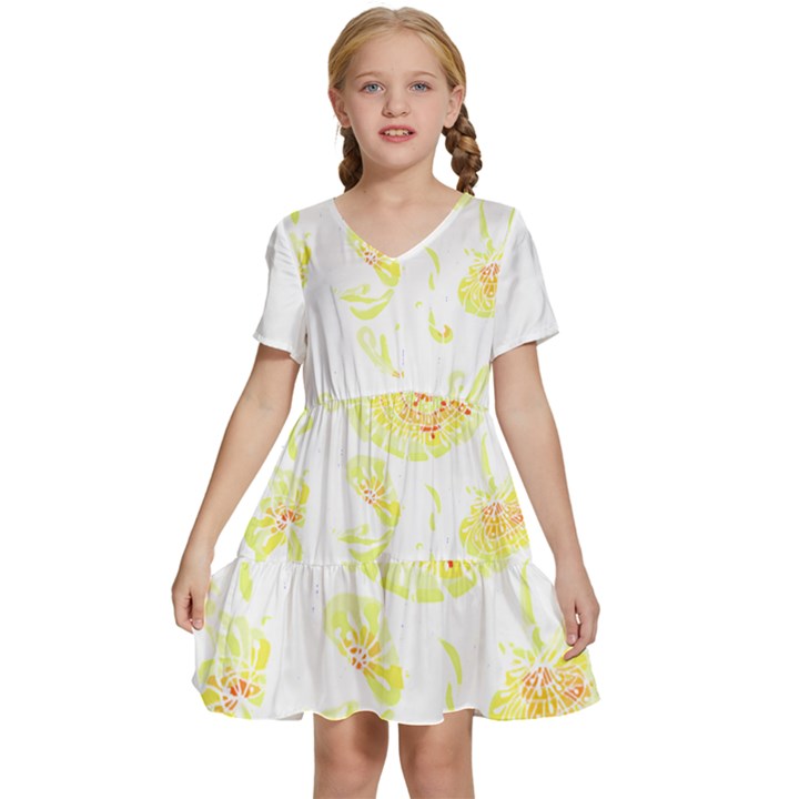 Flowers Lover T- Shirtflowers T- Shirt (11) Kids  Short Sleeve Tiered Mini Dress