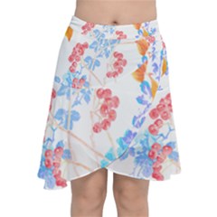 Flowers Pattern T- Shirtflower Pattern Design Drawing T- Shirt Chiffon Wrap Front Skirt