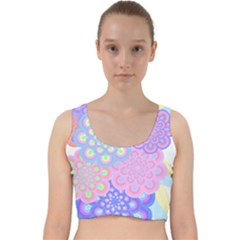 Flowers T- Shirt Flower Bouquet Pink, Purple, Blue T- Shirt Velvet Racer Back Crop Top