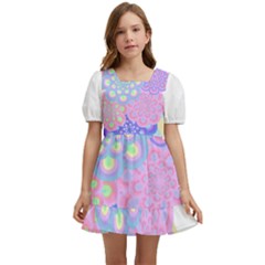 Flowers T- Shirt Flower Bouquet Pink, Purple, Blue T- Shirt Kids  Short Sleeve Dolly Dress