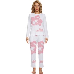 Flowers T- Shirt Flowers Pattern T- Shirt Womens  Long Sleeve Lightweight Pajamas Set