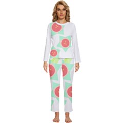 Flowers T- Shirt Modern Geometric Flowers T- Shirt Womens  Long Sleeve Lightweight Pajamas Set