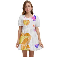 Flowers T- Shirtflowers T- Shirt (3) Kids  Short Sleeve Dolly Dress