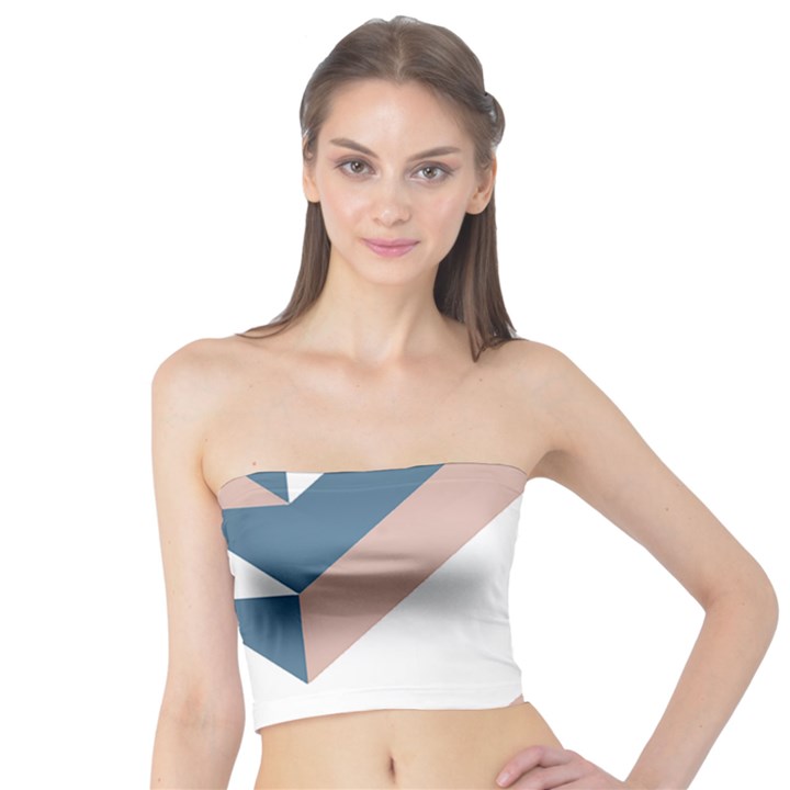 Geometric Abstract Art T- Shirt Mountain River Pattern Tube Top