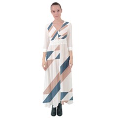 Geometric Abstract Art T- Shirt Mountain River Pattern Button Up Maxi Dress by EnriqueJohnson