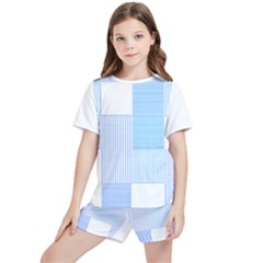 Geometric T- Shirt Blue Composition T- Shirt Kids  T-shirt And Sports Shorts Set by EnriqueJohnson