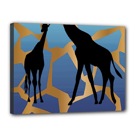 Giraffe Lover T- Shirt G I R A F F E O N G I R A F F E P R I N T P R E T T Y F O R V A C A T I O N T Canvas 16  x 12  (Stretched)