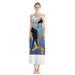 Giraffe Lover T- Shirt G I R A F F E O N G I R A F F E P R I N T P R E T T Y F O R V A C A T I O N T Button Up Chiffon Maxi Dress