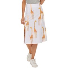 Giraffe Pattern T- Shirt Giraffes T- Shirt Midi Panel Skirt by EnriqueJohnson