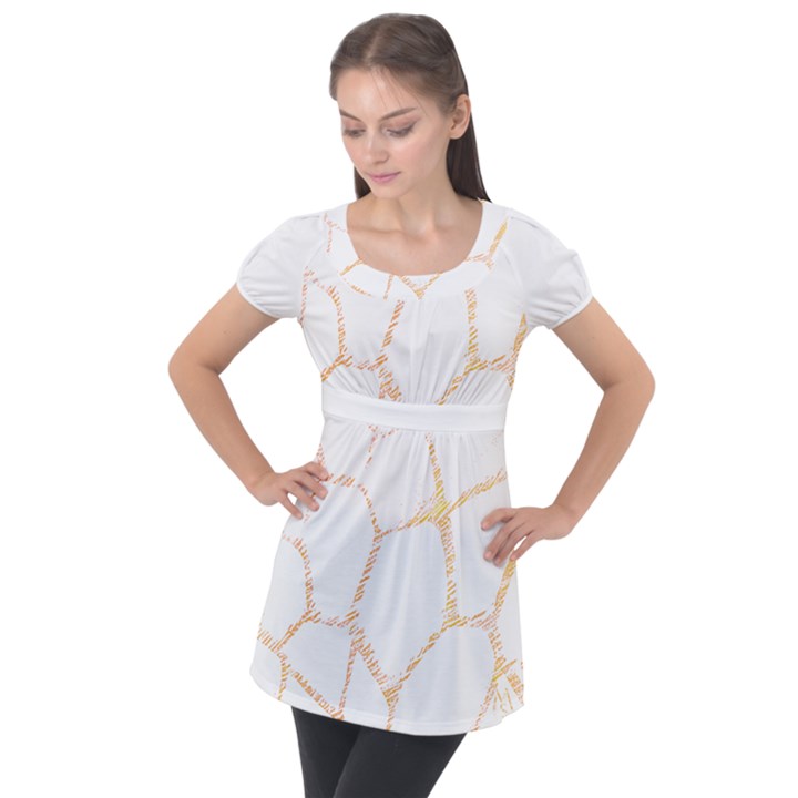 Giraffe T- Shirt Giraffe Spots T- Shirt Puff Sleeve Tunic Top