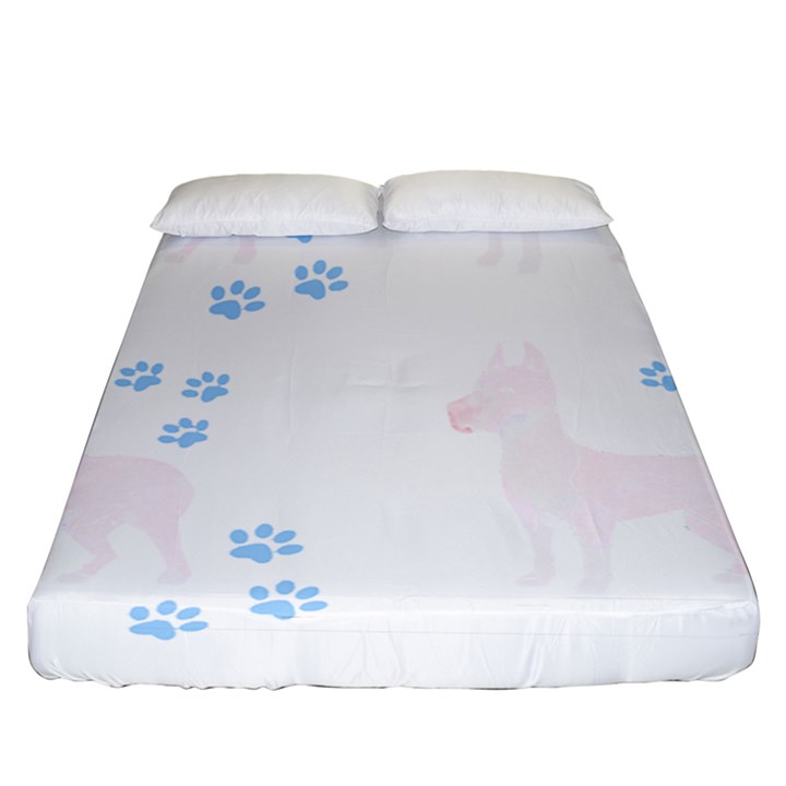 Great Dane T- Shirt Great Dane Dog Pattern T- Shirt Fitted Sheet (Queen Size)