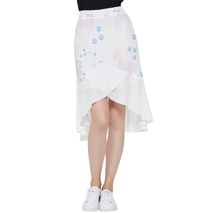 Great Dane T- Shirt Great Dane Dog Pattern T- Shirt Frill Hi Low Chiffon Skirt