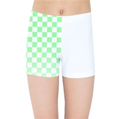 Green Checker T- Shirt Green Checker T- Shirt Kids  Sports Shorts by EnriqueJohnson