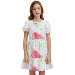 Hawaii T- Shirt Hawaii Akahai Pattern T- Shirt Kids  Puff Sleeved Dress