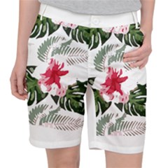 Hawaii T- Shirt Hawaii Blood Flower Garden T- Shirt Women s Pocket Shorts