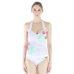 Hawaii T- Shirt Hawaii Flower Garden T- Shirt Halter Swimsuit