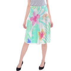 Hawaii T- Shirt Hawaii Flower Pattern T- Shirt Midi Beach Skirt