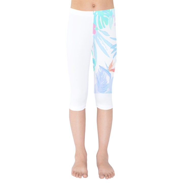 Hawaii T- Shirt Hawaii Flowers Creative T- Shirt Kids  Capri Leggings 