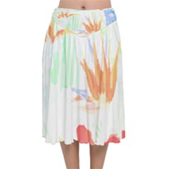 Hawaii T- Shirt Hawaii Hawaian Trend T- Shirt Velvet Flared Midi Skirt