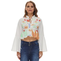 Hawaii T- Shirt Hawaii Hawaian Trend T- Shirt Boho Long Bell Sleeve Top