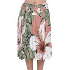 Hawaii T- Shirt Hawaii Hello Modern T- Shirt Velvet Flared Midi Skirt