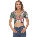 Hawaii T- Shirt Hawaii Hello Modern T- Shirt Twist Front Crop Top View1