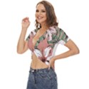 Hawaii T- Shirt Hawaii Hello Modern T- Shirt Twist Front Crop Top View2