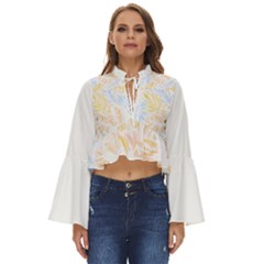 Hawaii T- Shirt Hawaii Hummingbirds Creative T- Shirt Boho Long Bell Sleeve Top