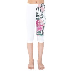 Hawaii T- Shirt Hawaii Ice Flowers Garden T- Shirt Kids  Capri Leggings 