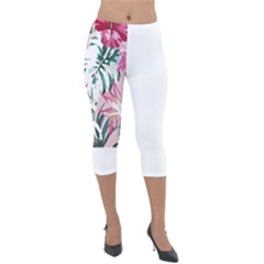 Hawaii T- Shirt Hawaii Ice Flowers Garden T- Shirt Lightweight Velour Capri Leggings 