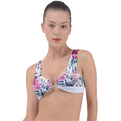 Hawaii T- Shirt Hawaii Ice Flowers Garden T- Shirt Ring Detail Bikini Top