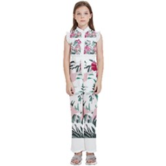 Hawaii T- Shirt Hawaii Ice Flowers Garden T- Shirt Kids  Sleeveless Ruffle Edge Band Collar Chiffon One Piece