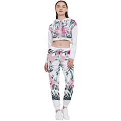 Hawaii T- Shirt Hawaii Ice Flowers Garden T- Shirt Cropped Zip Up Lounge Set