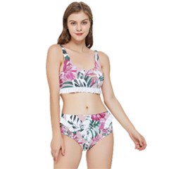 Hawaii T- Shirt Hawaii Ice Flowers Garden T- Shirt Frilly Bikini Set