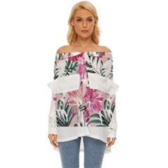 Hawaii T- Shirt Hawaii Ice Flowers Garden T- Shirt Off Shoulder Chiffon Pocket Shirt